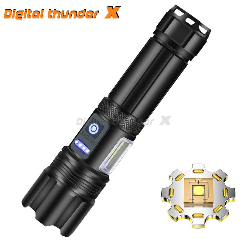 P50 transfronterizo de largo alcance linterna LED luz fuerte USB recargable portátil p70 linterna retráctil linterna al aire libre