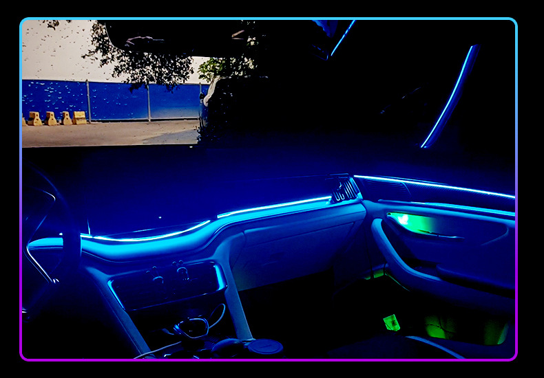 Car Ambient Lighting Interior Modification Car Atmosphere Light App Colorful Central Control Decorative Light Strip Full Car Led Lights