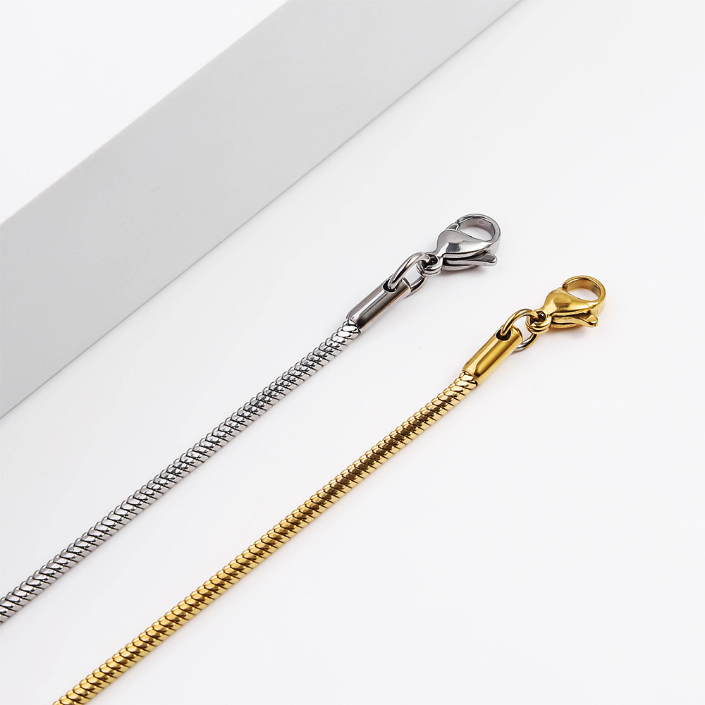Minimalist Snake Necklace Stainless Steel Jewellery For Unisex_voghion.com