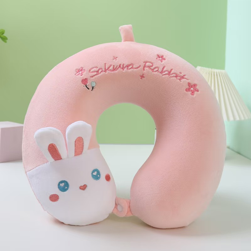 Cartoon U almohada almohada de cuello almohada de columna cervical almohada de avión siesta memoria almohada de cuello almohada de algodón fabricante de regalos portátiles comercio exterior