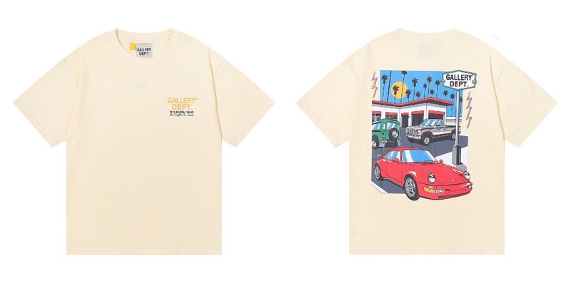正確版GALLERY DEPT美潮洗水高品質プリント半袖高街落書きtシャツ|undefined