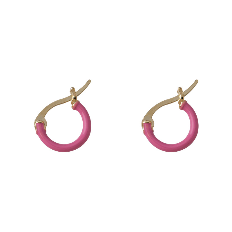 Korean Style Fashion Candy Color Small Circle Earrings display picture 8