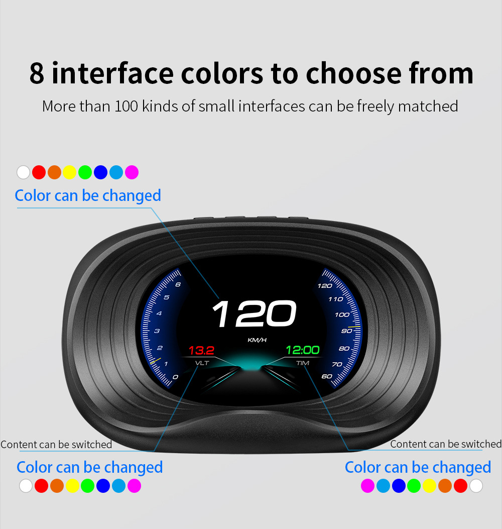Cross-border HUD Head-Up Display Car ECU Driving Computer OBD High-Definition Portable LCD Car Display P20