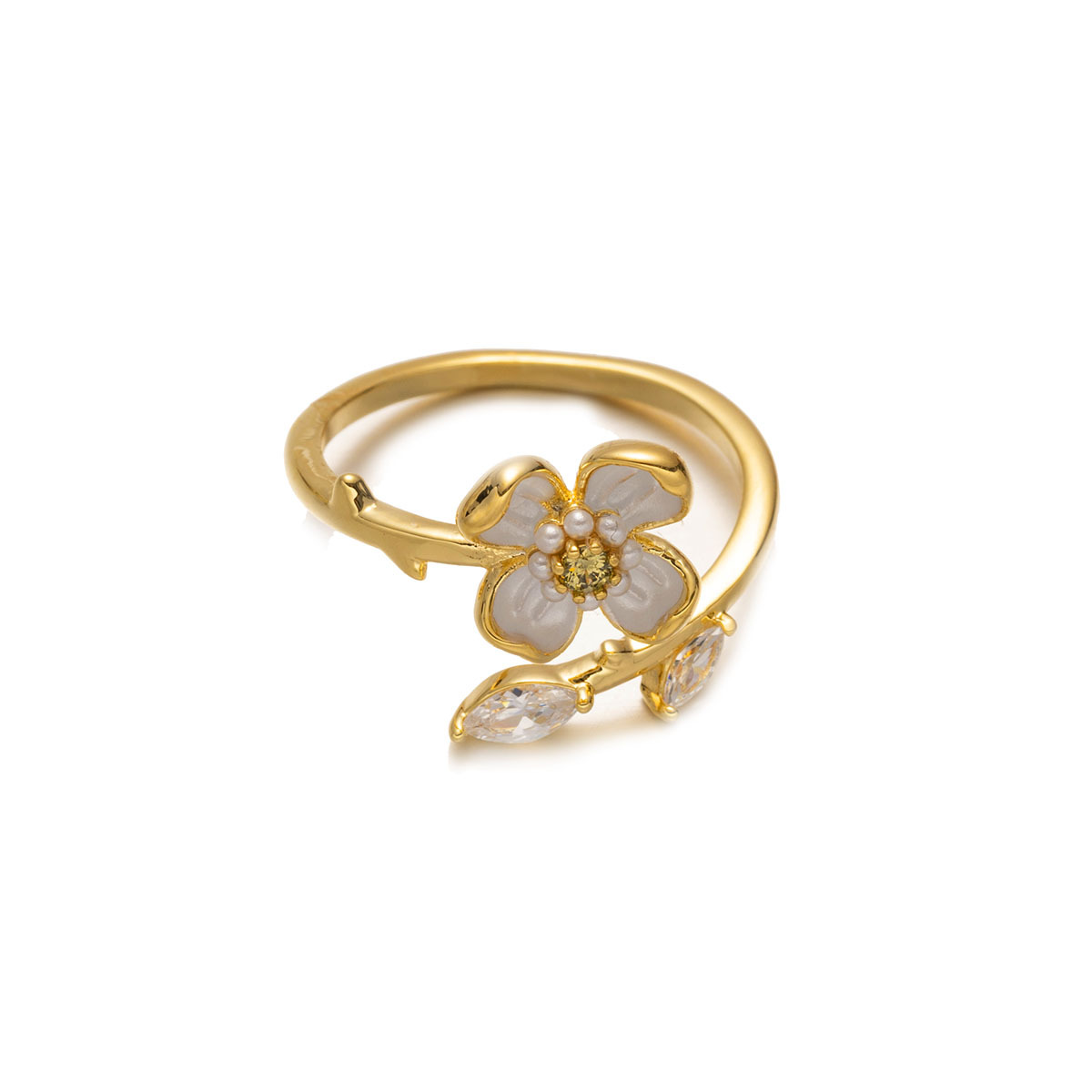 Moda transfronteriza, todo fósforo, lujo ligero, anillo de circón de alta gama, nicho, personalidad de verano simple, tendencia, flores, mujer clásica image 4