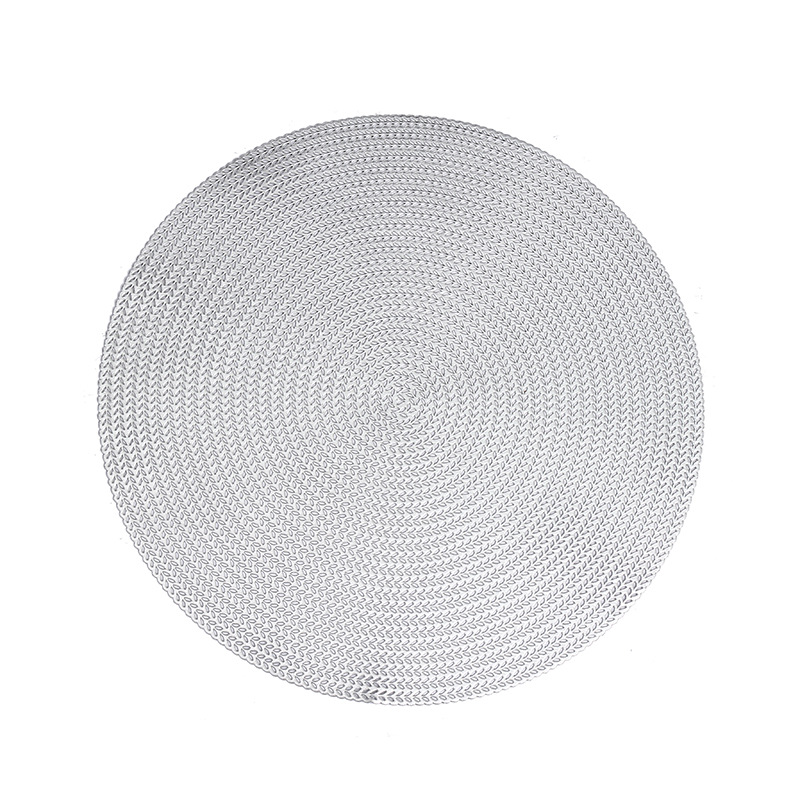 Redondo ondulado punto almohadilla impermeable a prueba de agua a prueba de aceite almohadilla de mesa de PVC simple ligera almohadilla de comedor occidental de lujo superior simple bandera de mesa al por mayor