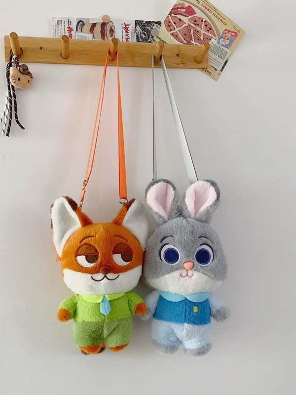 Мультяшная миловидная игрушка, кролик, плюшевая сумка через плечо с ушами, мобильный телефон, система хранения, подарок на день рождения, лиса, енот