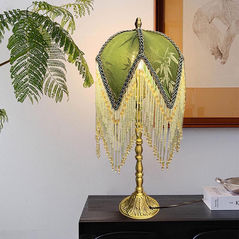 American National Style Old Shanghai Retro B&B Country Vintage Brass Bedroom Living Room Atmosphere Table Lamp Bedside Lamp