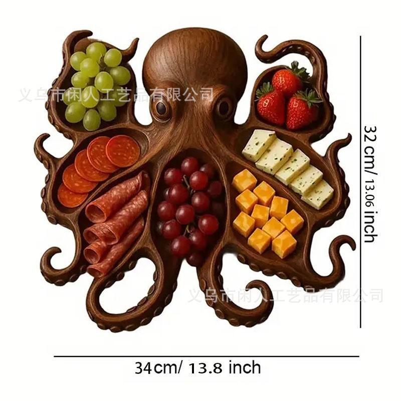 跨境爆款Octopus Charcuterie Platter 章鱼水果拼盘家居客厅装饰|undefined