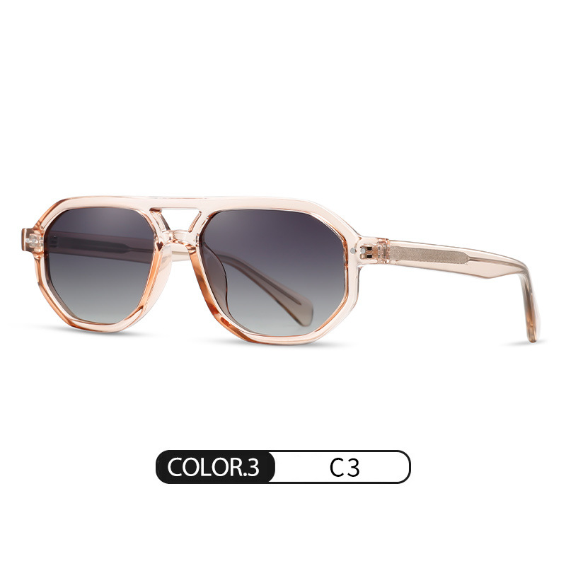 Nuevas gafas de sol de hoja S31119 Gafas de sol polarizadas de doble viga retro de moda Gafas de sol de protección solar para conducción al aire libre