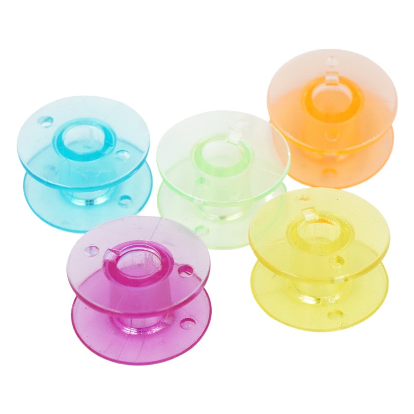 Color hogar plástico bobina cerradura cilindro 2518P universal multifuncional transparente bobina hogar máquina hilo de coser eje
