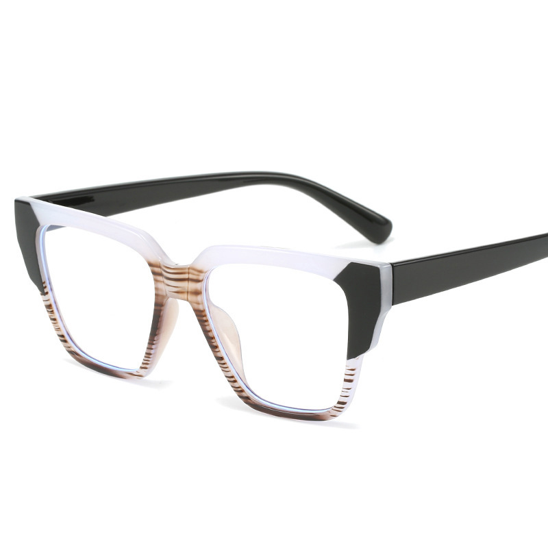 Cuadrados tr90 gafas marco transfronterizo personalizado Internet celebridad contraste color liso gafas calle tiro ordenador gafas marco para las mujeres