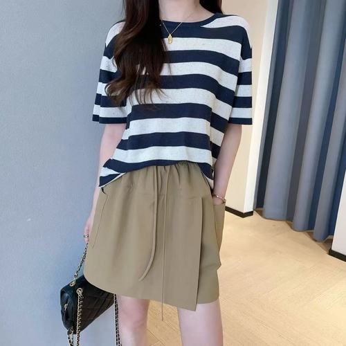 Sun Protection Skirt-Pants for Girls 2025 Summer Thin High-Waist Slimming Loose Plus Size Casual Versatile Non-Slip Shorts for Women