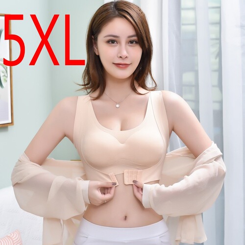 Cross-border foreign trade underwear two-in-one invisible traceless correction of hunchback, good no steel ring front buckle push-up underwear for women
