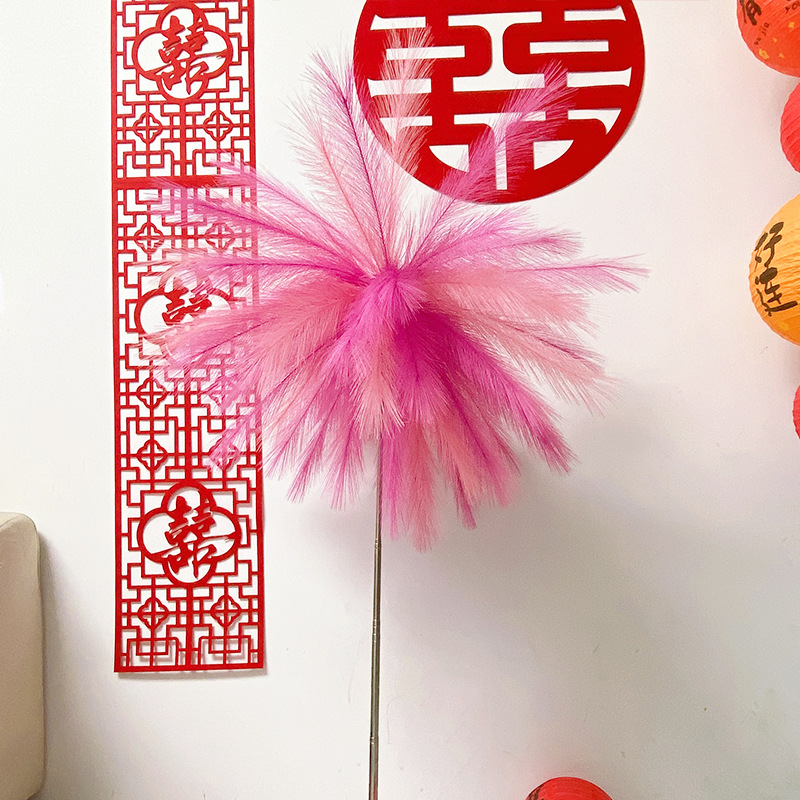 기둥형 로즈핑크 갈대 불꽃놀이 50개 + 텔레스코픽 기둥 + 조립 액세서리