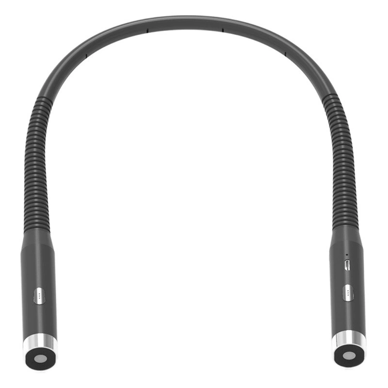 Переносная лампа для чтения на шею, трехцветная светодиодная лампа для книг, складная настольная лампа с двумя головками, фонарик, перезаряжаемый ночник для спальни