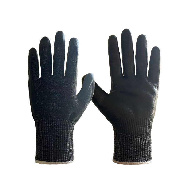 Guantes anticorte de cinco niveles anti-desgaste caucho nitrilo sitio de construcción trabajo protección laboral anti-arañazos productos genuinos Hombres transpirable antideslizante durable