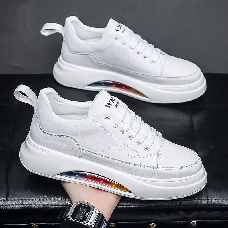 2023 Fall New Male Unisex Skate Shoes Trendy Air Cushion White Shoes Simple Matchy Same Style
