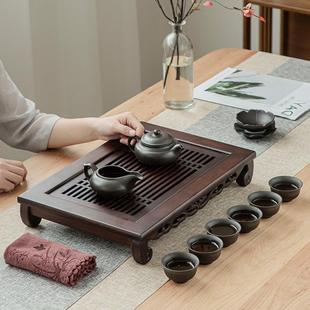 Factory batch bamboo tea table simple walnut tea flavor life water storage tea tray Japanese style draining small tea table Tea Sea