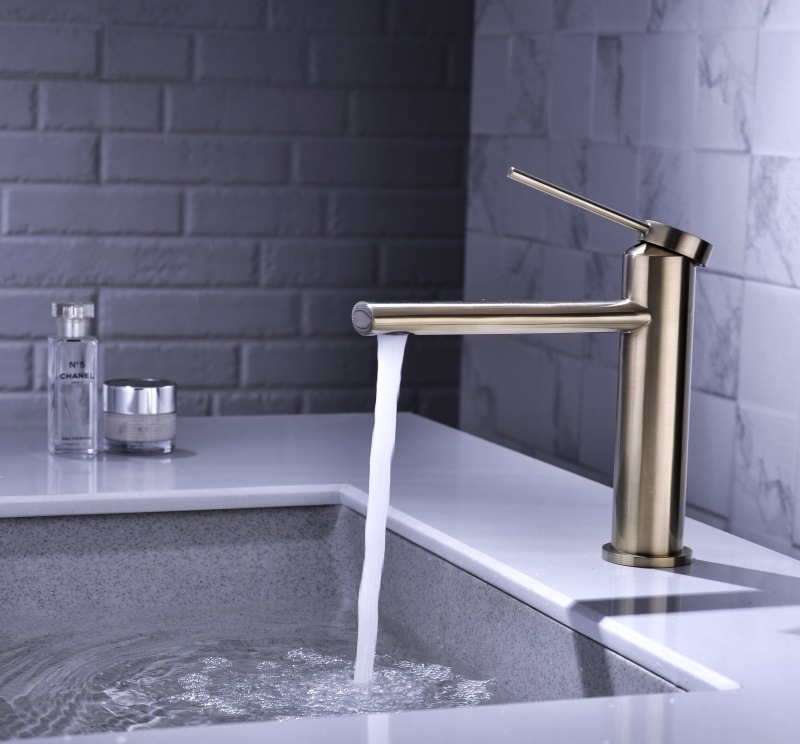 Grifo Mezclador para Lavabo Sobre Encimera 30031 de Cobre Monomando Agua Caliente y Fría image 5
