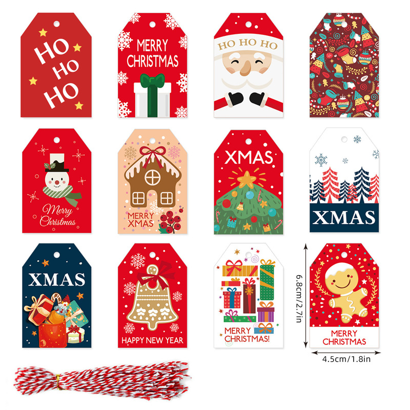 クロスボーダー热い贩売クリスマスツリー装饰プレゼントギフトボックス装饰merrychirstmaタグ祭りカード|undefined