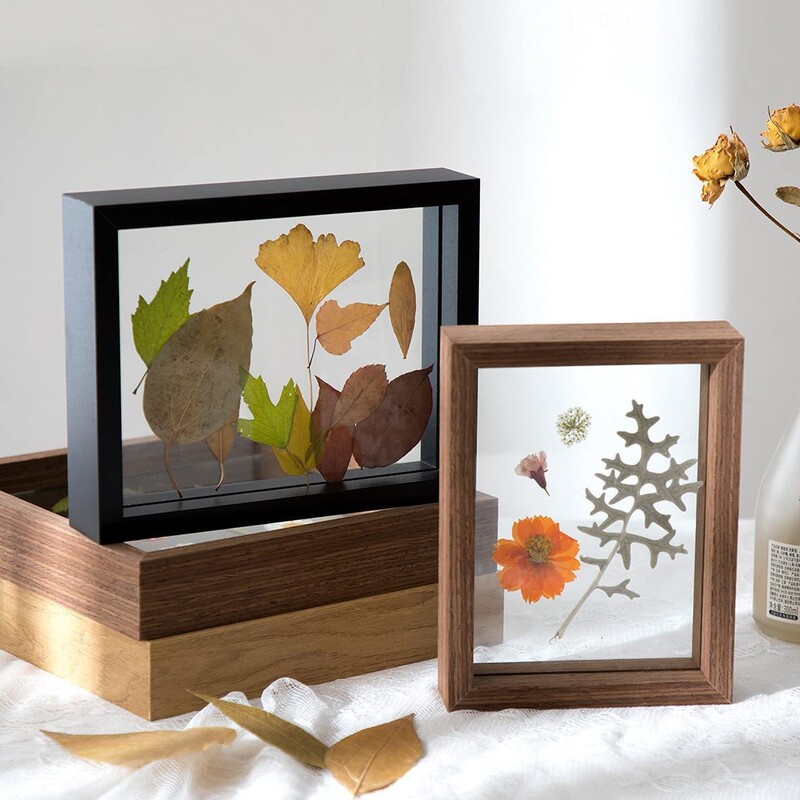 Transparent Glass Photo Frame Large Embossed Frame Display Photo Frame Desktop Decorative Glass Frame Floating Glass Frame