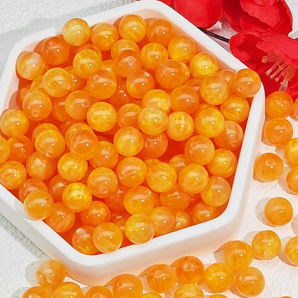 批发树脂流光珠鎏金星空仿猫眼珠串珠diy手工手链项链散珠子配件