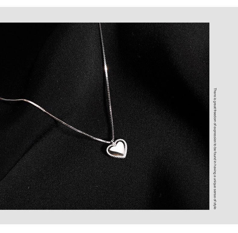 Date, Tea Party Occasion 925 Sterling Silver Box Chain Heart Shape Pendant Necklace
