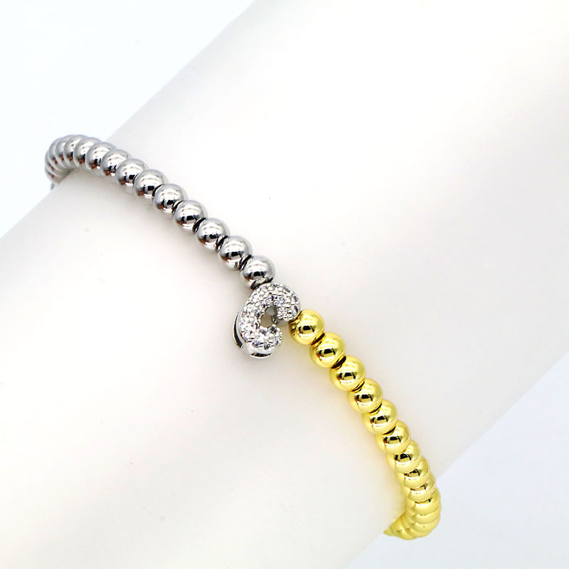 13g Weight Copper Pendant Material Zircon Inlay Material Bracelets Classification Copper Chain Material ball chain Chain Type 1 Piece Quantity Holiday, Daily Occasion Copper Material Letter Pattern All Seasons Season Women's Gender Plating Design Modern Style Style Wholesale Jewelry Modern Style Letter Copper Zircon Plating Bracelets Ball Chain 6