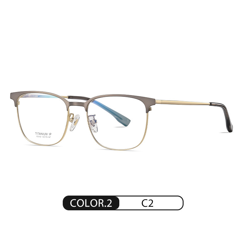 Nuevas gafas de titanio puro con galvanoplastia ip F51113 Las gafas de hombre con montura cuadrada de negocios de moda se pueden equipar con gafas planas de miopía