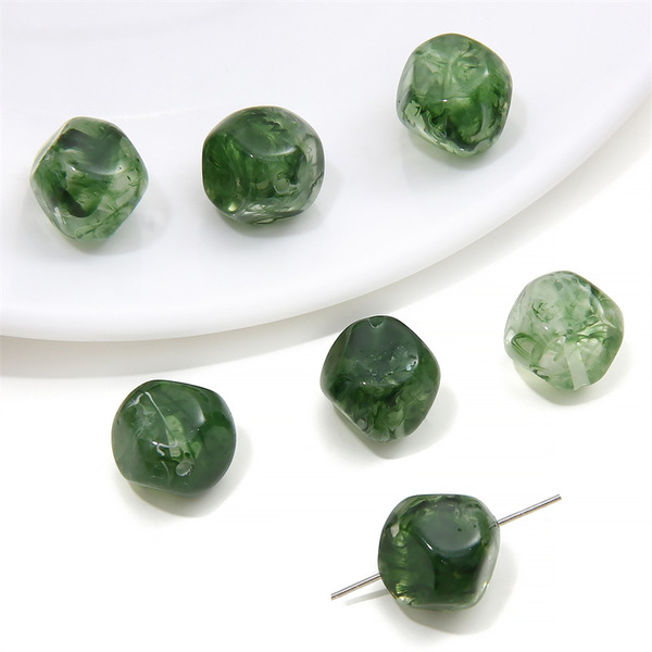 Acrylic amber rectangular beads