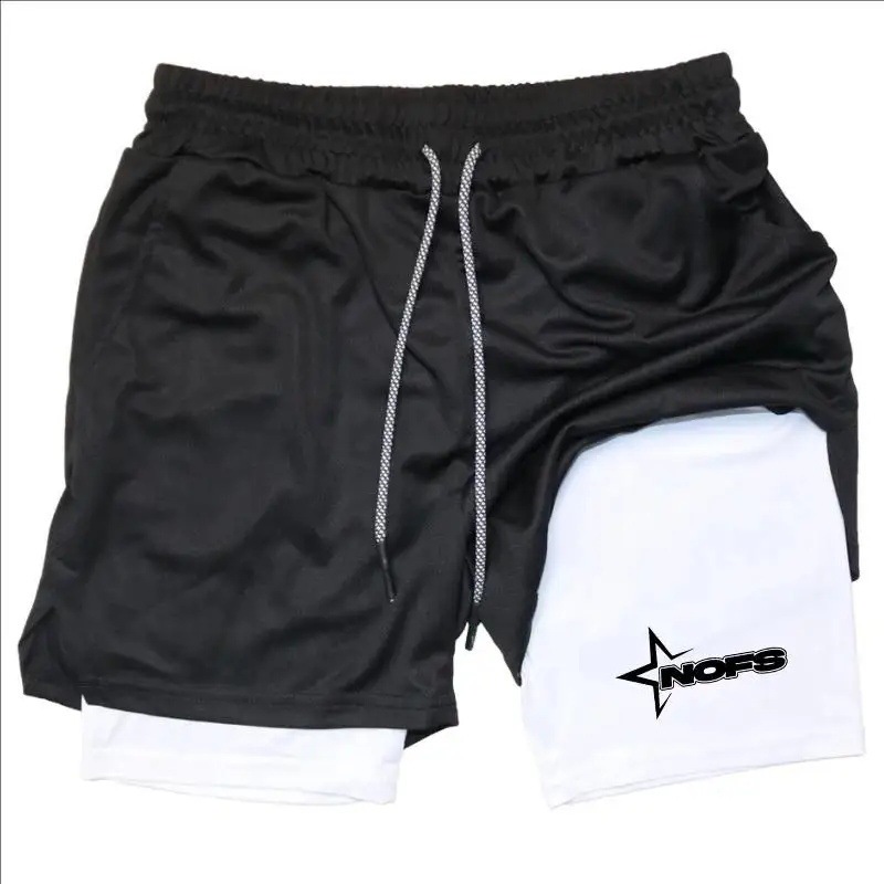 Men's Two-In-One Sports Shorts, Quick-Drying Running Shorts, Dedicated for Fitness Training, Double-Layer Design Men's Two-In-One Sports Shorts, Quick-Drying Running Shorts, Dedicated for Fitness Training, Double-Layer Design