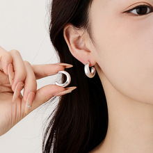 新款钛钢铜镀金工艺电镀三层防掉色耳环时尚轻奢高级感耳扣耳饰女