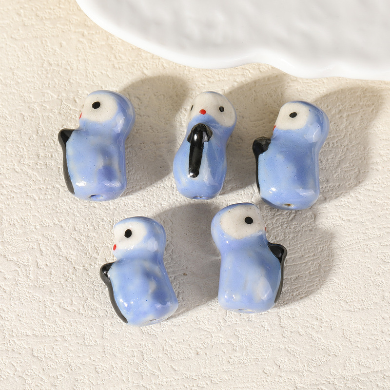 手描き陶器ビーズ漫画風子犬パンダペンギン動物ビーズ散りばめビーズDIYアクセサリーブレスレットアクセサリー|undefined