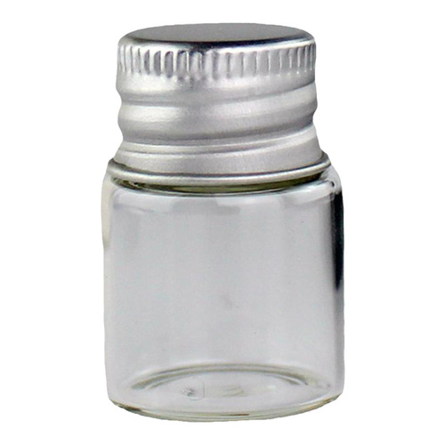 22mm diameter aluminum cap screw-top bottle transparent small glass bottle 5ml five ml mini sealed bottle storage jar