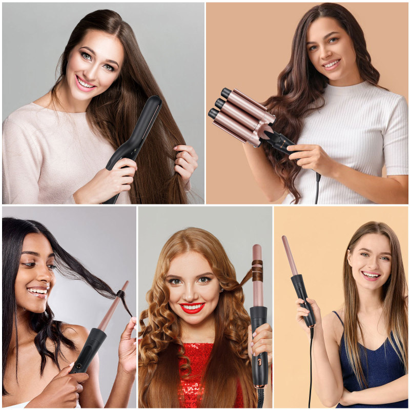 クロスボーダー多頭ヘアアイロン 8 イン 1 ヘッド交換ヘアアイロンセット取り外し可能な複合マルチチューブストレートヘアアイロン|undefined
