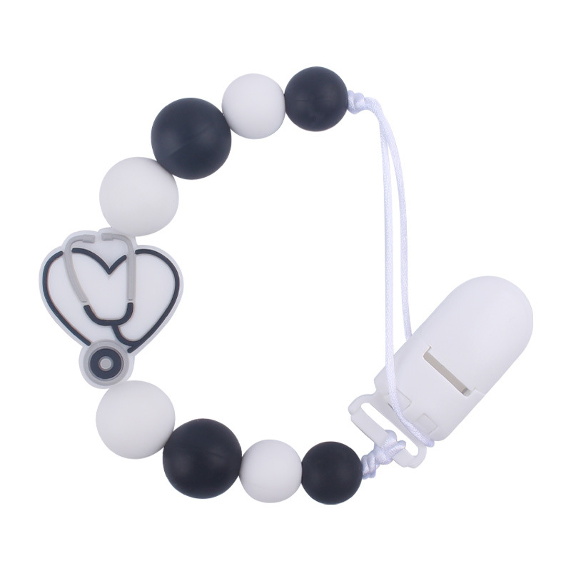 Nuevo bebé de dibujos animados animal pequeño mordedor creativo DIY lindo silicona mordedura molar Cadena de pezón cadena anti-caída