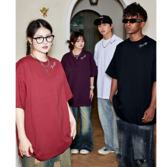 76th Human NMK オリジナル シンプル ニッチ デザイン 手書きレタープリント アメリカのトレンドブランド 半袖 Tシャツ 男女兼用 夏