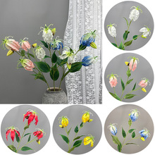 高仿真花嘉兰火焰百合客厅摆放外贸批发婚礼插花商场酒店软装造景