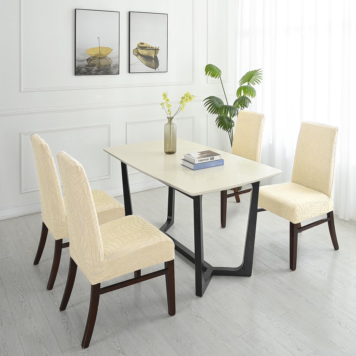 Funda de silla jacquard a prueba de salpicaduras transfronteriza, funda universal para silla de hogar, funda para media silla, funda para taburete regular