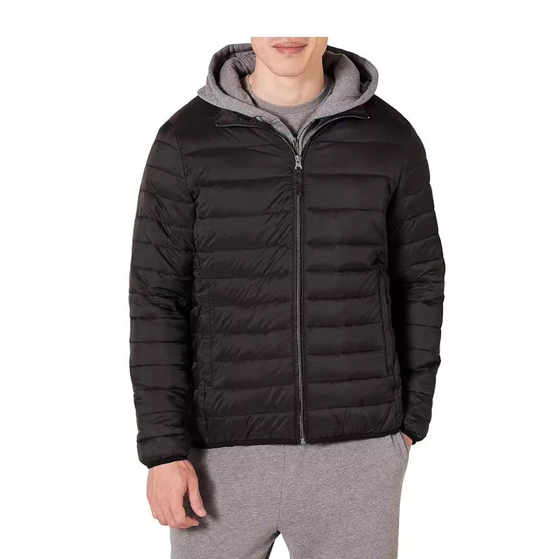 2024 autumn and winter new ultra-thin men's down jacket stand collar slim short coat plus size men's down coat