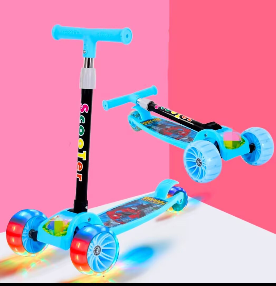 Rueda normal ajustable de cuatro velocidades con flash plegable para niños de 2 a 10 años