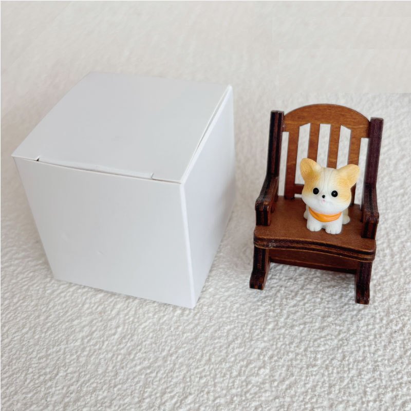 흔들의자 + 강아지 (흰색 상자)