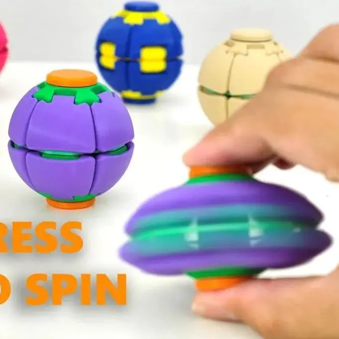 Press-And-Spin Stress Relief Ball, Fingertip Spinner, Office Portable Boredom-Relief Toy, Squeeze Toy, Cross-Border Stress Relief Toy