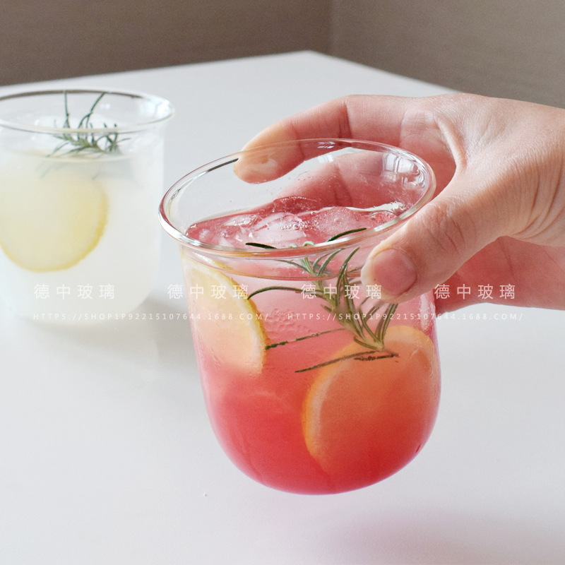 Simple Cute Chubby Expansion Cup Thickened High Borosilicate Glass Heat-resistant Water Cup Ins Milk Latte Coffee Cup
