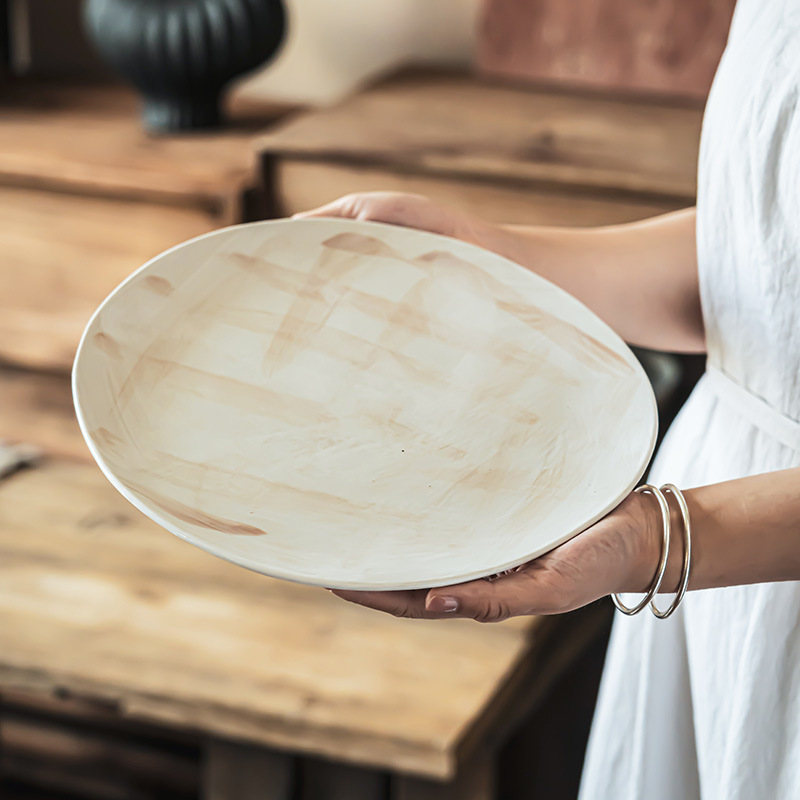 Creativo Graffiti Plato de cerámica Plato de hogar retro Plato plano Plato práctico Plato de ensalada Plato de cena Plato poco profundo