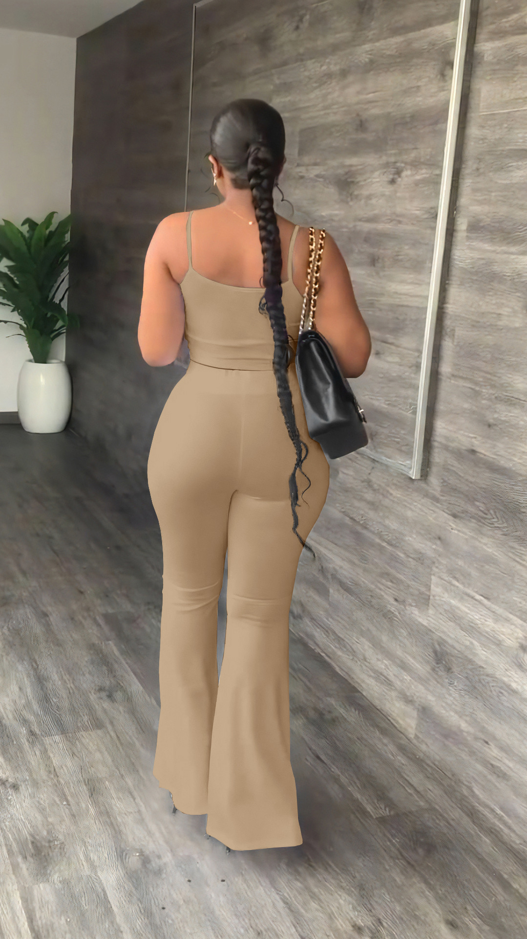 Street Women'S Elegant Solid Color Polyester Patchwork Backless Pant Co-ord Set Pants Sets display picture 3