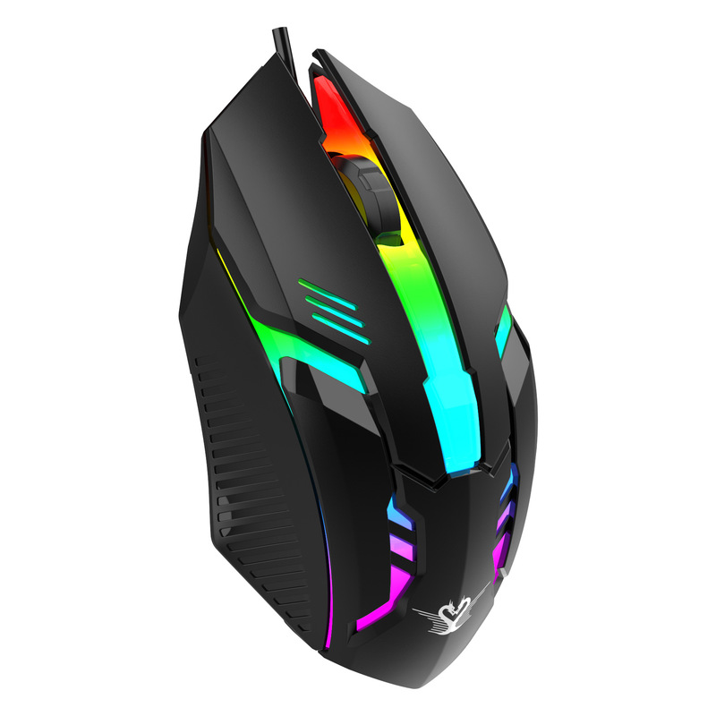 ノートパソコンのデスクトップパソコンのホストusbマウスのクールなカラフルな発光有線家庭用オフィスゲームマウス|undefined