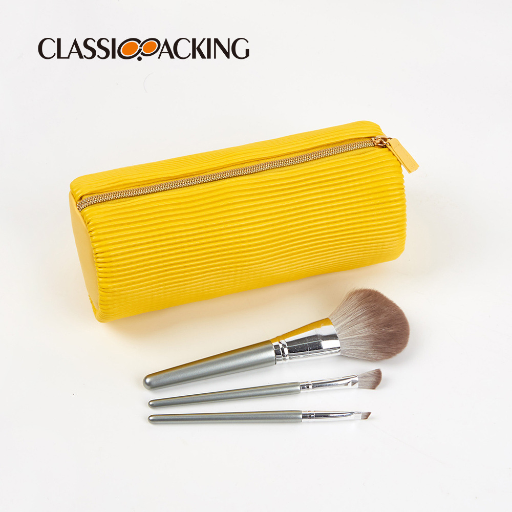 Bolsa de almacenamiento al por mayor de primavera 2025 Bolsa de almacenamiento de herramientas de belleza fresca pequeña japonesa Bolsa de cosméticos con diseño de Pu plisado