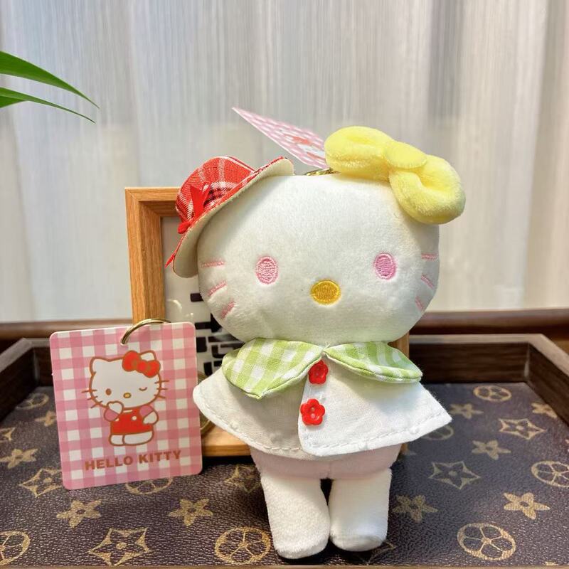 礼帽Kitty夏日度假小披风 挂件可爱饰品粉色公仔毛绒挂饰礼物新款|undefined