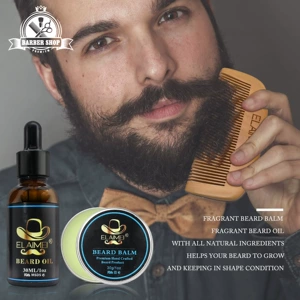 Cross -Bordder Elaimei New Bearded Gursing Set Men's Beard Beard Pligishing and Enaveling Beard Cream Crash 6 -Piece Set
